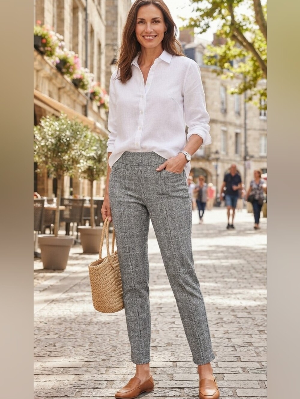 Spartina 449 Black And Cream Ankle Pants